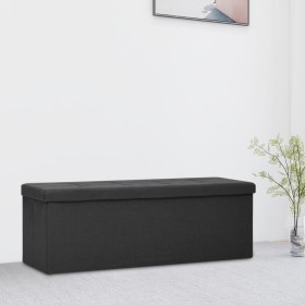 Foldable black synthetic linen storage bench by , Benches for halls and storage - Ref: Foro24-338791, Price: 67,74 €, Discoun...