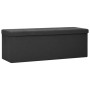 Black Faux Linen Folding Storage Bench by , Benches for halls and storage - Ref: Foro24-338791, Price: 67,74 €, Discount: %