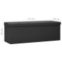 Black Faux Linen Folding Storage Bench by , Benches for halls and storage - Ref: Foro24-338791, Price: 67,74 €, Discount: %