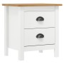 Hill solid white pine wood bedside table 46x35x49.5 cm by , Nightstands - Ref: Foro24-288906, Price: 67,49 €, Discount: %