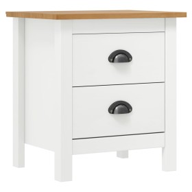 Hill solid white pine wood bedside table 46x35x49.5 cm by , Nightstands - Ref: Foro24-288906, Price: 65,99 €, Discount: %