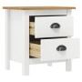 Hill solid white pine wood bedside table 46x35x49.5 cm by , Nightstands - Ref: Foro24-288906, Price: 67,49 €, Discount: %