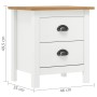 Hill solid white pine wood bedside table 46x35x49.5 cm by , Nightstands - Ref: Foro24-288906, Price: 67,49 €, Discount: %