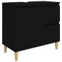 Armario de baño madera contrachapada negro 65x33x60 cm de , Muebles de baño - Ref: Foro24-819821, Precio: 61,99 €, Descuento: %