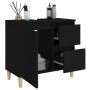 Armario de baño madera contrachapada negro 65x33x60 cm de , Muebles de baño - Ref: Foro24-819821, Precio: 61,99 €, Descuento: %