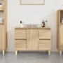 Sonoma oak plywood washbasin cabinet 80x33x60 cm by , bathroom vanities - Ref: Foro24-821271, Price: 108,75 €, Discount: %