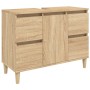 Sonoma oak plywood washbasin cabinet 80x33x60 cm by , bathroom vanities - Ref: Foro24-821271, Price: 108,75 €, Discount: %