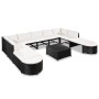 Muebles de jardín y cojines 12 piezas ratán sintético negro de vidaXL, Conjuntos de jardín - Ref: Foro24-44194, Precio: 575,8...