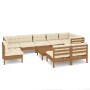 Garden furniture 10 pieces and cushions honey brown pine wood by , Garden sets - Ref: Foro24-3096487, Price: 915,23 €, Discou...