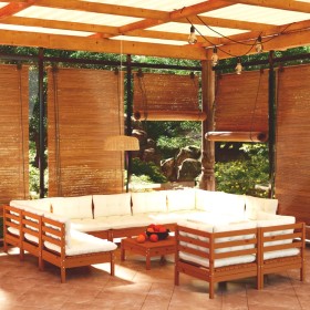 Garden furniture 12 pieces and cushions honey brown pine wood by , Garden sets - Ref: Foro24-3097268, Price: 1,00 €, Discount: %