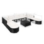 Muebles de jardín y cojines 12 piezas ratán sintético negro de vidaXL, Conjuntos de jardín - Ref: Foro24-44194, Precio: 575,8...