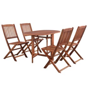 Klappbare Garten-Essgruppe 5-teilig aus massivem Akazienholz von vidaXL, Gartensets - Ref: Foro24-44020, Preis: 309,99 €, Rab...