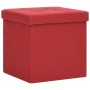 Folding Storage Stool 2 Pcs Wine Red Synthetic Linen by , Folding stools and chairs - Ref: Foro24-338777, Price: 37,73 €, Dis...