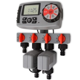 Temporizador de riego automático con 4 estaciones 3 V de , Controles de aspersión - Ref: Foro24-42352, Precio: 64,89 €, Descu...