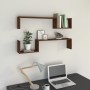 Wall shelves 2 pcs brown oak wood 100x15x20cm by , Shelves and shelves - Ref: Foro24-815935, Price: 27,55 €, Discount: %