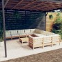 Garden furniture 12 pieces and cushions honey brown pine wood by , Garden sets - Ref: Foro24-3097028, Price: 1,00 €, Discount: %