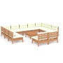 Garden furniture 12 pieces and cushions honey brown pine wood by , Garden sets - Ref: Foro24-3097220, Price: 1,00 €, Discount: %