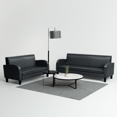 2-piece black synthetic leather sofa set by , Sofas - Ref: Foro24-275227, Price: 664,79 €, Discount: %