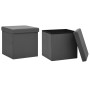 Folding storage stools 2 units gray PVC by , Folding stools and chairs - Ref: Foro24-338788, Price: 33,20 €, Discount: %