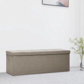 Foldable storage bench in gray taupe synthetic linen by , Benches for halls and storage - Ref: Foro24-338797, Price: 63,99 €,...