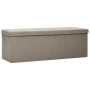 Banco de almacenamiento plegable lino sintético gris taupe de , Bancos para recibidores y almacenamiento - Ref: Foro24-338797...