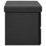 Folding storage bench in black synthetic linen 76x38x38 cm by , Benches for halls and storage - Ref: Foro24-338811, Price: 70...