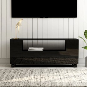 Mueble de TV madera contrachapada negro brillante 120x35x48 cm de , Muebles TV - Ref: Foro24-801353, Precio: 110,99 €, Descue...