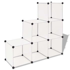 Cube shelf with 6 white compartments by vidaXL, Shoe racks and shoe organizers - Ref: Foro24-244922, Price: 34,74 €, Discount: %