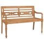 Batavia solid teak wood bench with taupe gray cushion 150 cm by , garden benches - Ref: Foro24-3062204, Price: 294,77 €, Disc...