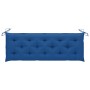 Batavia solid teak wood bench with blue cushion 150 cm by , garden benches - Ref: Foro24-3062206, Price: 288,32 €, Discount: %