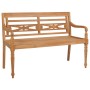 Batavia solid teak wood bench with blue cushion 150 cm by , garden benches - Ref: Foro24-3062206, Price: 288,32 €, Discount: %