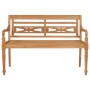 Batavia solid teak wood bench with blue cushion 150 cm by , garden benches - Ref: Foro24-3062206, Price: 288,32 €, Discount: %