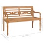 Batavia solid teak wood bench with blue cushion 150 cm by , garden benches - Ref: Foro24-3062206, Price: 288,32 €, Discount: %