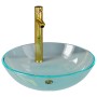 Washbasin with faucet and transparent tempered glass push-button stopper by , Sinks - Ref: Foro24-3098441, Price: 96,63 €, Di...