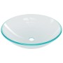 Washbasin with faucet and transparent tempered glass push-button stopper by , Sinks - Ref: Foro24-3098441, Price: 96,63 €, Di...