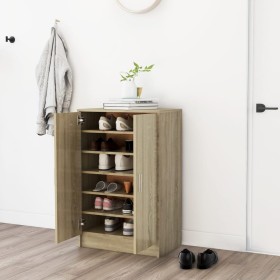 Mueble zapatero madera contrachapada roble Sonoma 60x35x92 cm de , Zapateros y organizadores de calzado - Ref: Foro24-808930,...