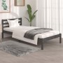 Estructura de cama madera maciza de pino gris 90x190 cm de , Camas y somieres - Ref: Foro24-810397, Precio: 90,99 €, Descuent...