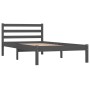 Estructura de cama madera maciza de pino gris 90x190 cm de , Camas y somieres - Ref: Foro24-810397, Precio: 90,99 €, Descuent...