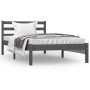 Estructura de cama madera maciza de pino gris 90x190 cm de , Camas y somieres - Ref: Foro24-810397, Precio: 90,99 €, Descuent...