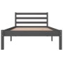 Estructura de cama madera maciza de pino gris 90x190 cm de , Camas y somieres - Ref: Foro24-810397, Precio: 90,99 €, Descuent...