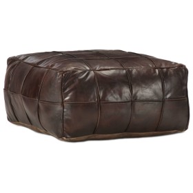 Dark brown pouf 60x60x30 cm genuine goat leather by , Ottomans - Ref: Foro24-248133, Price: 168,99 €, Discount: %