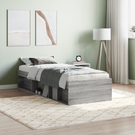 Sonoma gray bed frame 75x190 cm by , Beds and slatted bases - Ref: Foro24-3203850, Price: 112,00 €, Discount: %