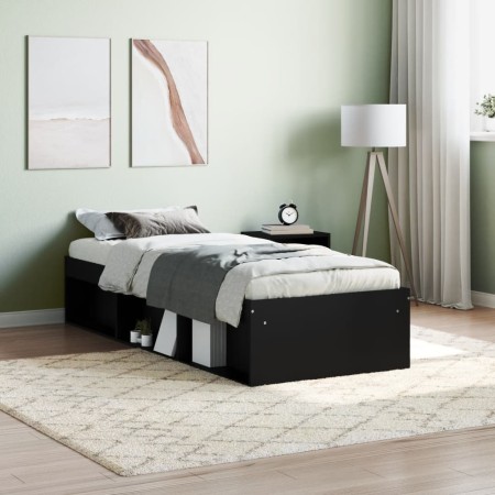 Estructura de cama negra 75x190 cm de , Camas y somieres - Ref: Foro24-3203846, Precio: 115,17 €, Descuento: %