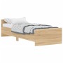 Sonoma oak engineered wood bed frame 75x190 cm by , Beds and slatted bases - Ref: Foro24-835948, Price: 76,58 €, Discount: %