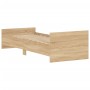 Sonoma oak engineered wood bed frame 75x190 cm by , Beds and slatted bases - Ref: Foro24-835948, Price: 76,58 €, Discount: %