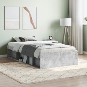 Concrete gray bed frame 90x200 cm by , Beds and slatted bases - Ref: Foro24-3203827, Price: 152,01 €, Discount: %