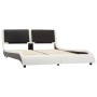 Estructura cama con LED cuero sintético blanco negro 140x200 cm de , Camas y somieres - Ref: Foro24-280374, Precio: 274,99 €,...