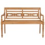 Batavia solid teak wood bench with cream white cushion 150 cm by , garden benches - Ref: Foro24-3062198, Price: 277,86 €, Dis...