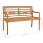 Batavia solid teak wood bench with cream white cushion 150 cm by , garden benches - Ref: Foro24-3062198, Price: 277,86 €, Dis...