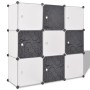 Cube-Organizer-Schrank mit 9 Fächern in Schwarz und Weiß von vidaXL, Schuhregale und Schuhorganisatoren - Ref: Foro24-244924,...